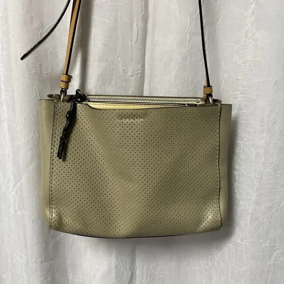 Rag & Bone Light Sand Perforated Passenger Crossbody Leather Bag